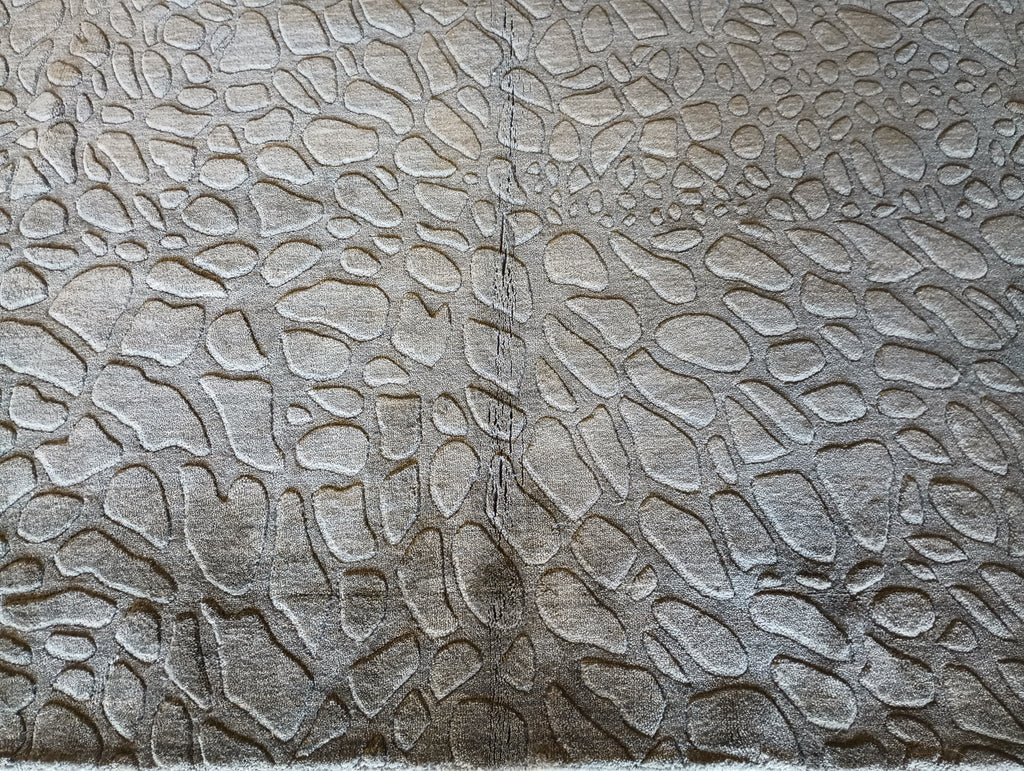 9.5 x 13.5 CONTEMPORARY GRAY RUG 10X14 Modern Carpet Wool Handmade #F-5888