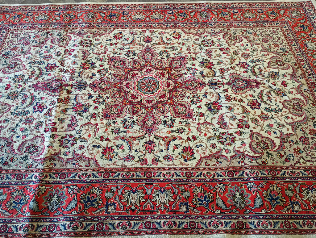 6.8 x 10 Pre-Owned Persian Tabriz Rug IRAN #F-5896