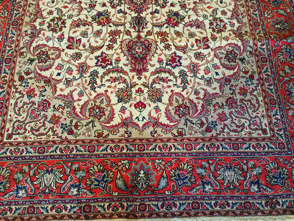 6.8 x 10 Pre-Owned Persian Tabriz Rug IRAN #F-5896