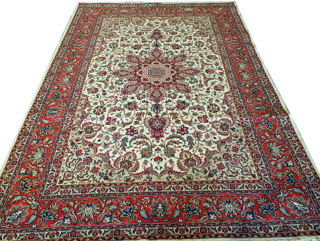 6.8 x 10 Pre-Owned Persian Tabriz Rug IRAN #F-5896