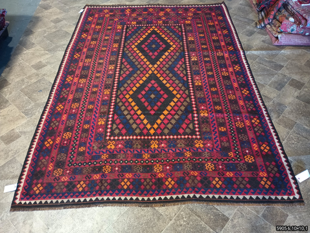 6.10 x 10.1 Tribal Kilim Handmade Afghanistan #F-5905