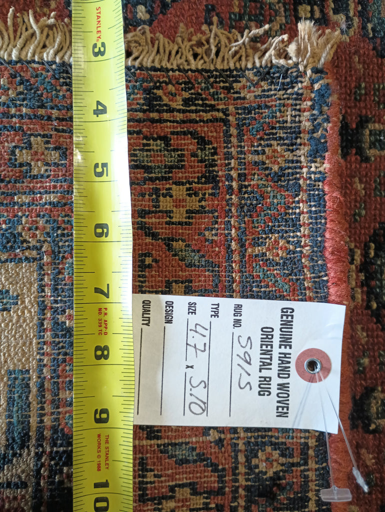 4.7 x 5.10 Antique Persian Mahal Herati Rug #F-5915