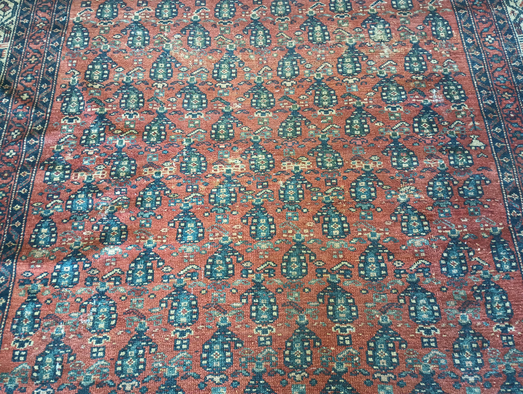 4.7 x 5.10 Antique Persian Mahal Herati Rug #F-5915