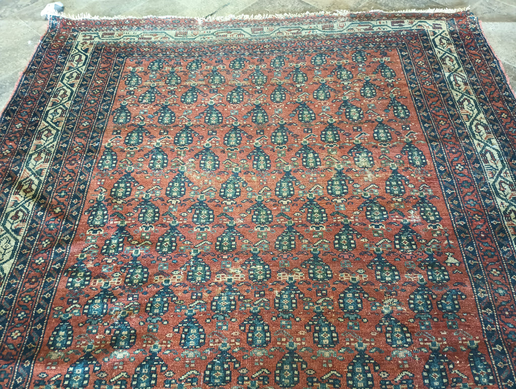 4.7 x 5.10 Antique Persian Mahal Herati Rug #F-5915