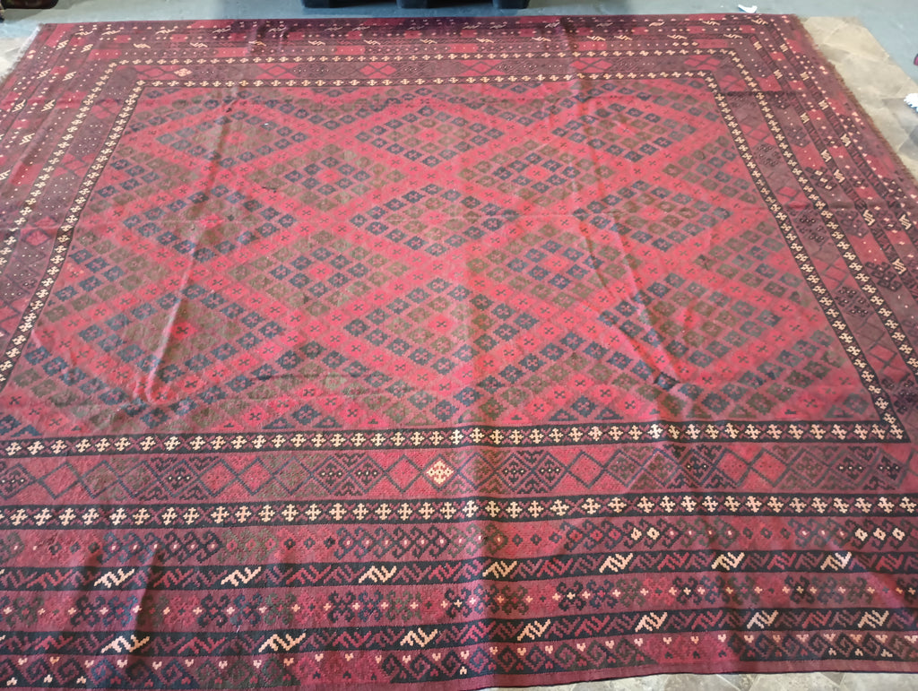 10' x 11'  SQUARISH Size KILIM Afghan RUG #F-5929