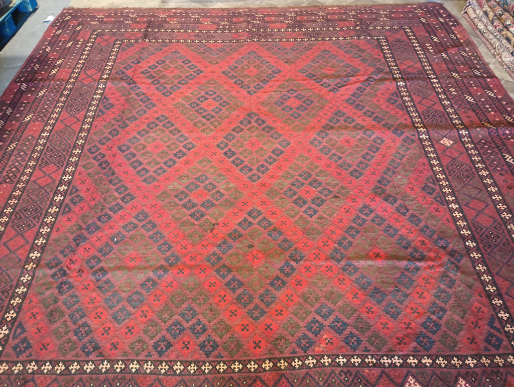 10' x 11'  SQUARISH Size KILIM Afghan RUG #F-5929