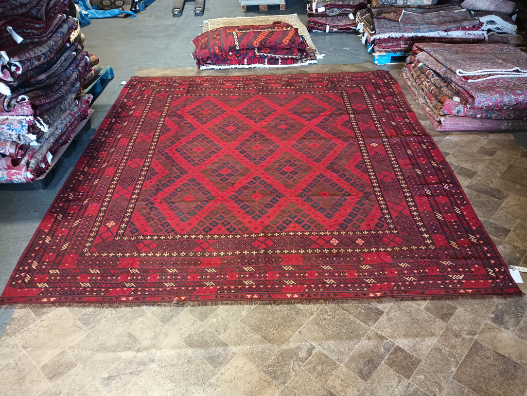 10' x 11'  SQUARISH Size KILIM Afghan RUG #F-5929