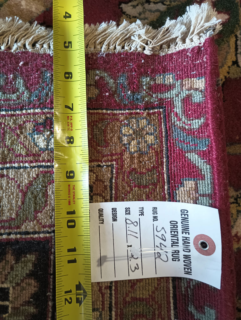 9.0 x 12.3 Persian Mashad Rug Birds #F-5942