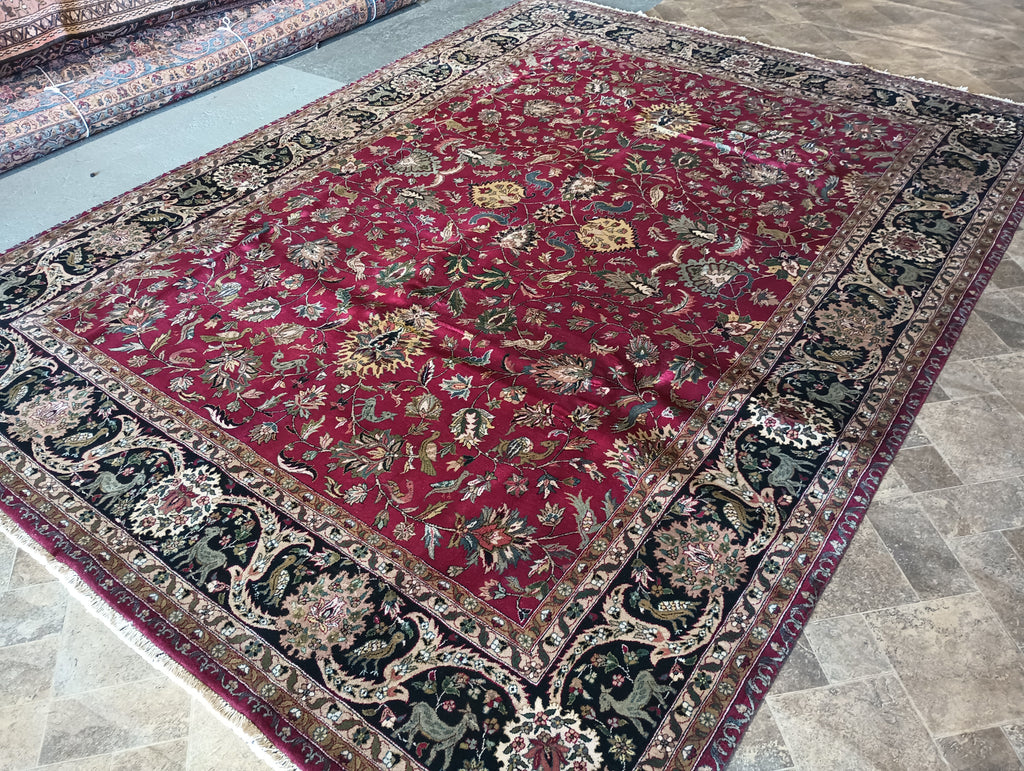 9.0 x 12.3 Persian Mashad Rug Birds #F-5942