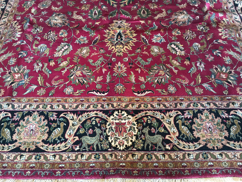 9.0 x 12.3 Persian Mashad Rug Birds #F-5942