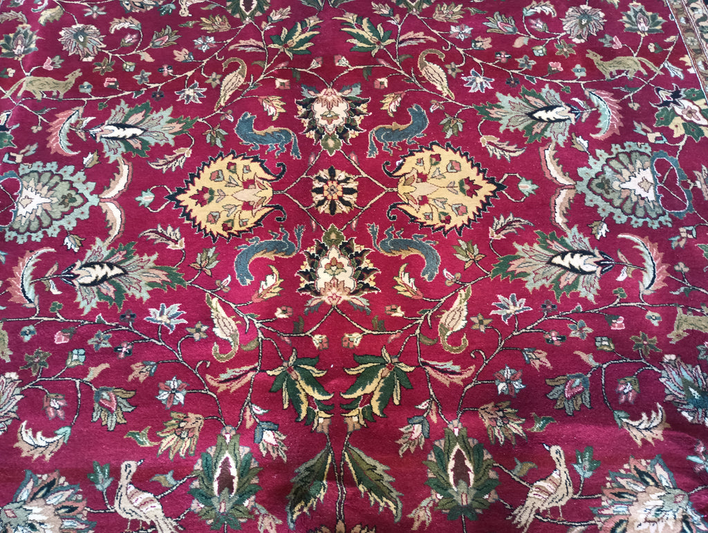 9.0 x 12.3 Persian Mashad Rug Birds #F-5942