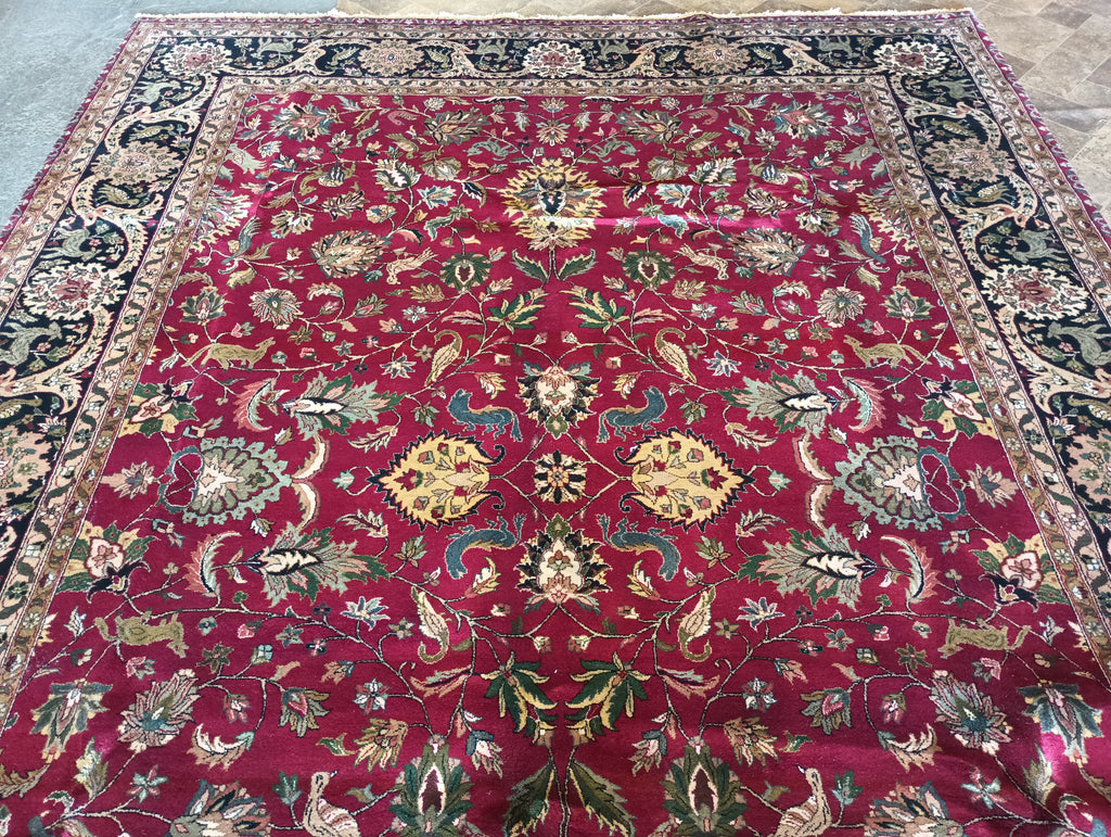 9.0 x 12.3 Persian Mashad Rug Birds #F-5942