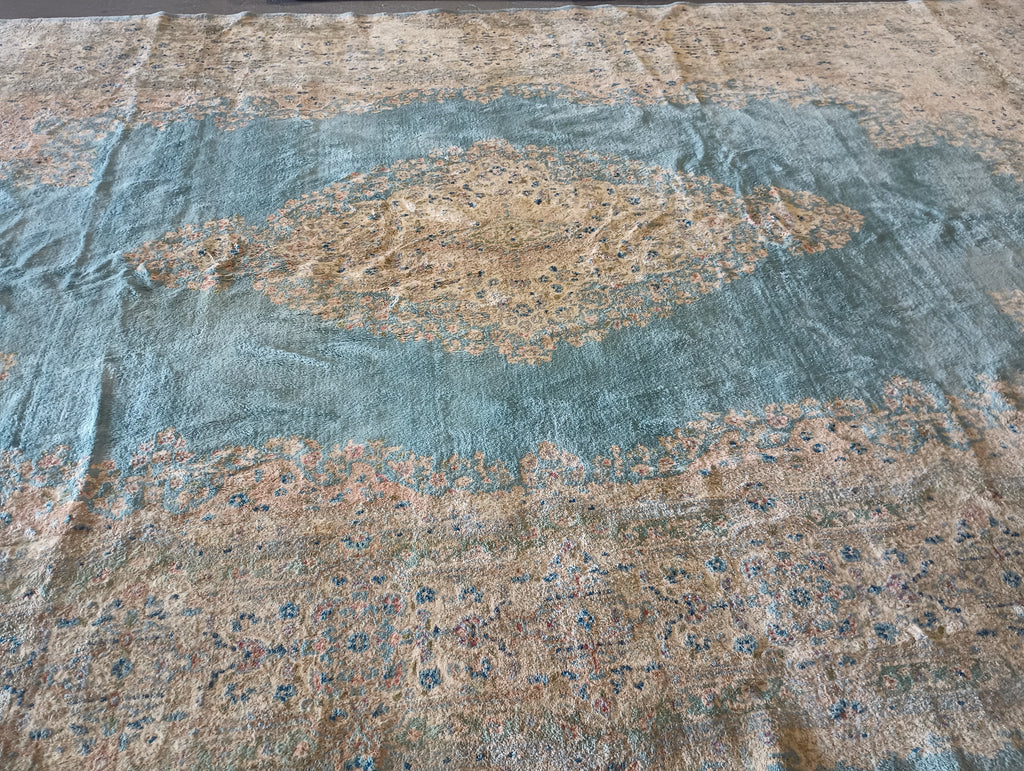 9.10 x 16 Persian Kerman Rug Light BLUE #F-5944