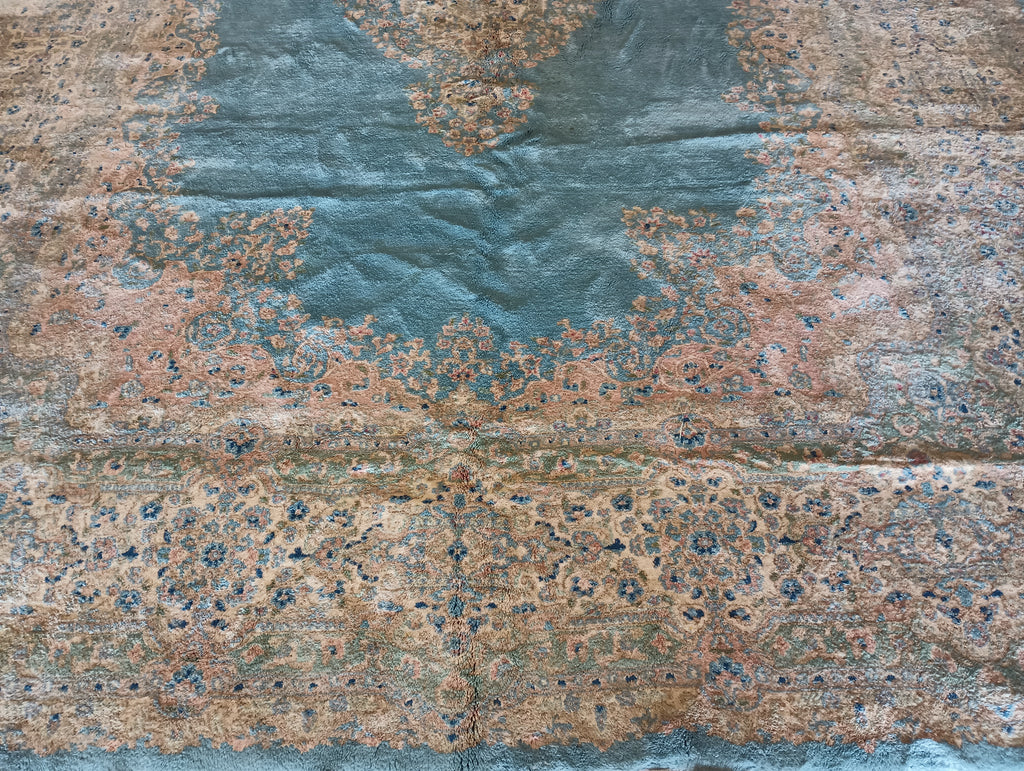 9.10 x 16 Persian Kerman Rug Light BLUE #F-5944