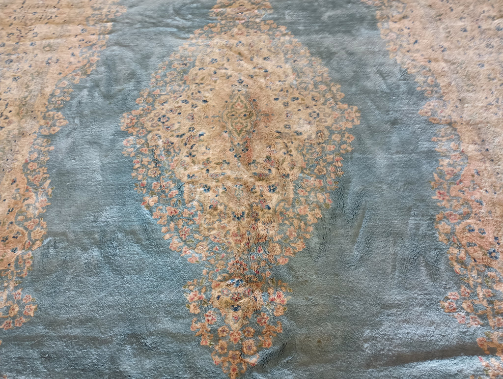 9.10 x 16 Persian Kerman Rug Light BLUE #F-5944