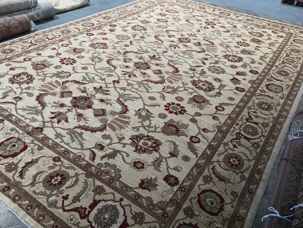 12 x 18 LIGHT Ivory Beige Chobi Peshawar Rug #PIX-2336