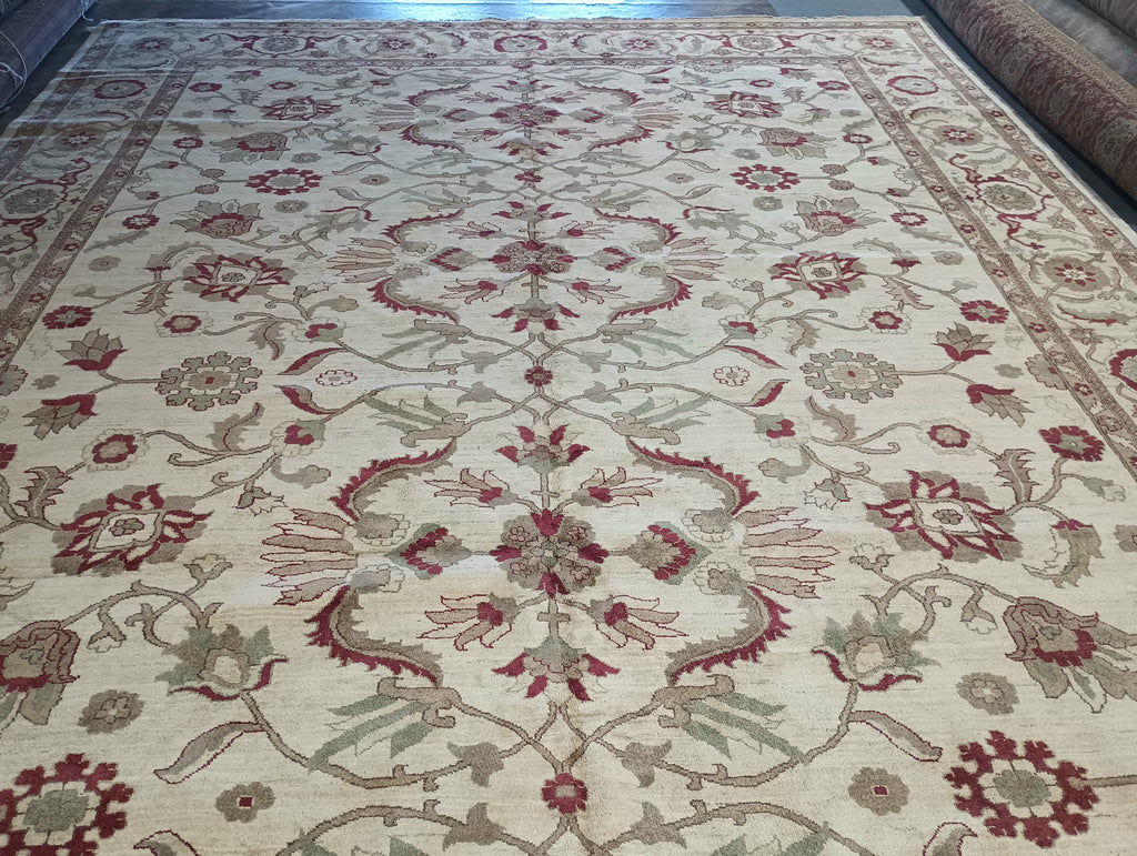 12 x 18 LIGHT Ivory Beige Chobi Peshawar Rug #PIX-2336
