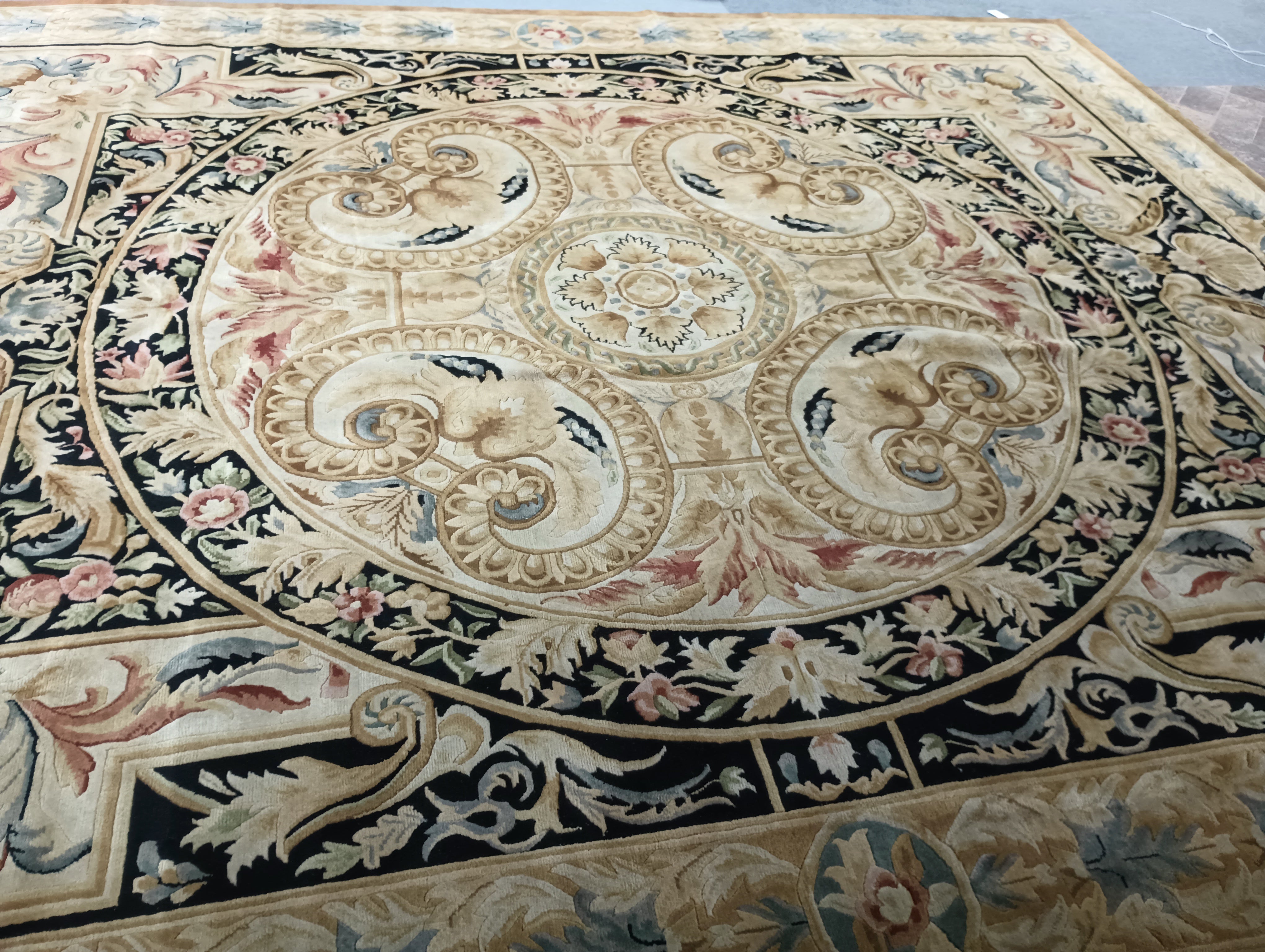 Handmade One-of-a-Kind Sino Aubusson Flatweave Wool Rug - 12' x 18'2