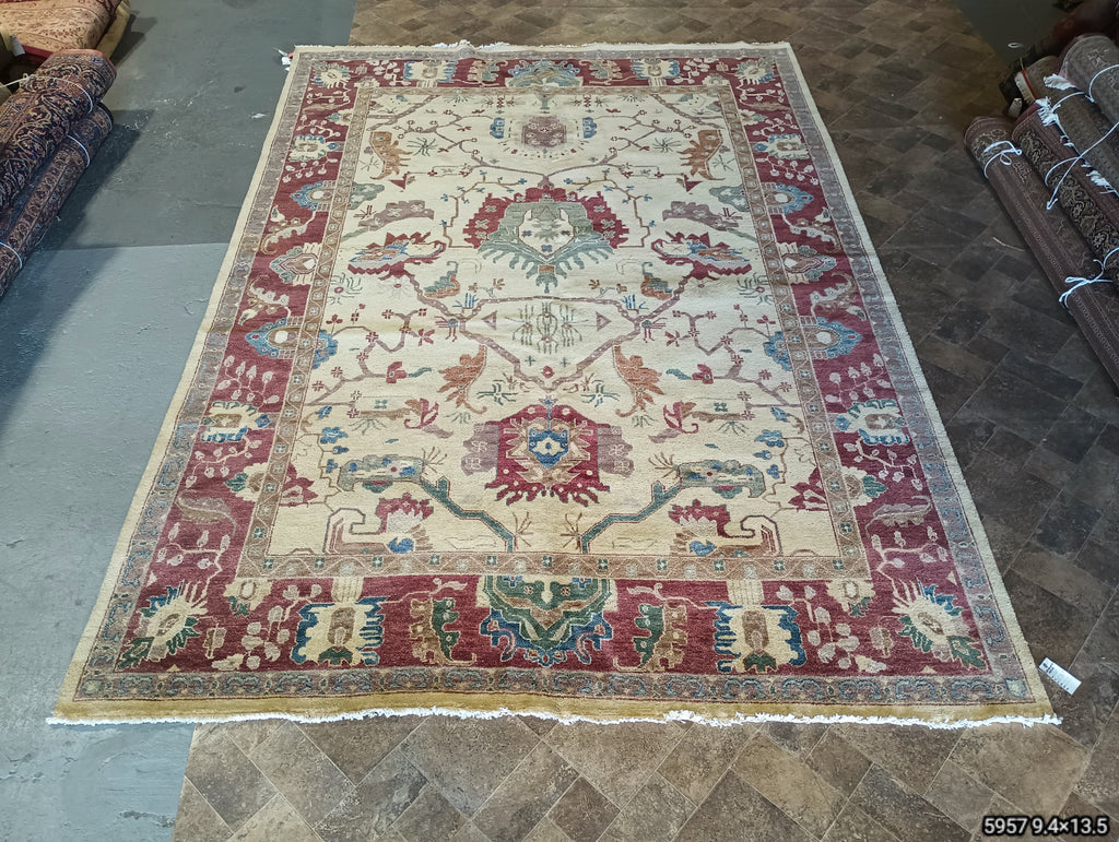 9.4 x 13.5 NEW OUSHAK RUG HANDMADE #F-5957