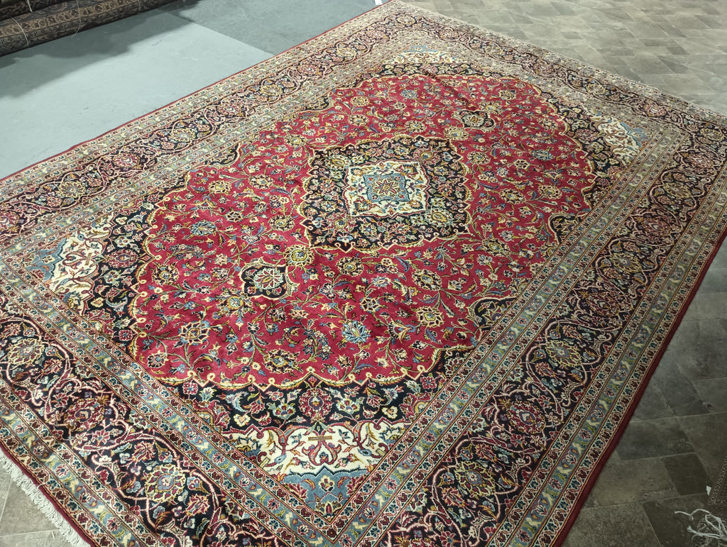 9.6 x 13 Pre Owned Persian Kashan rug SHARK TANK CARPET #F-5963