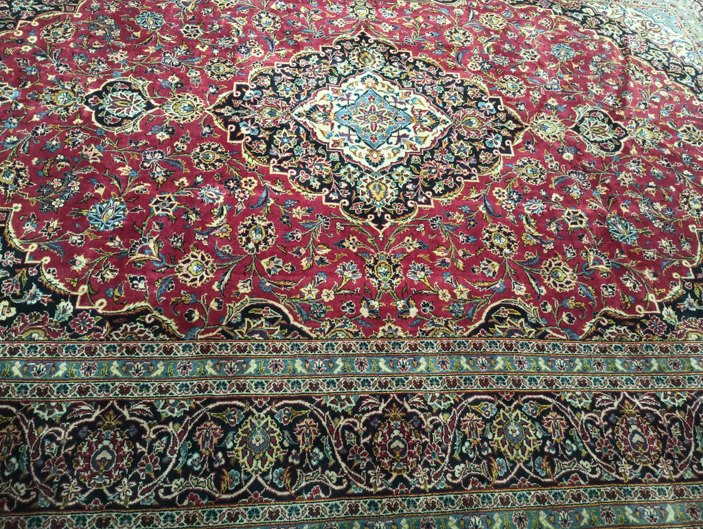 9.6 x 13 Pre Owned Persian Kashan rug SHARK TANK CARPET #F-5963