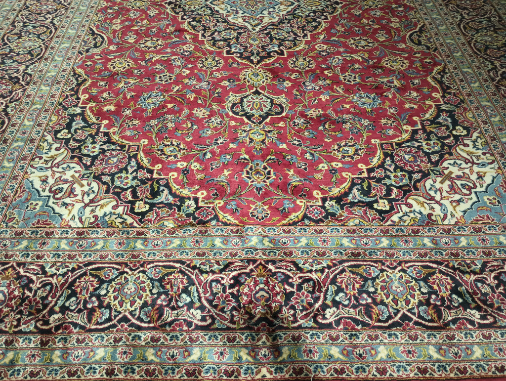 9.6 x 13 Pre Owned Persian Kashan rug SHARK TANK CARPET #F-5963