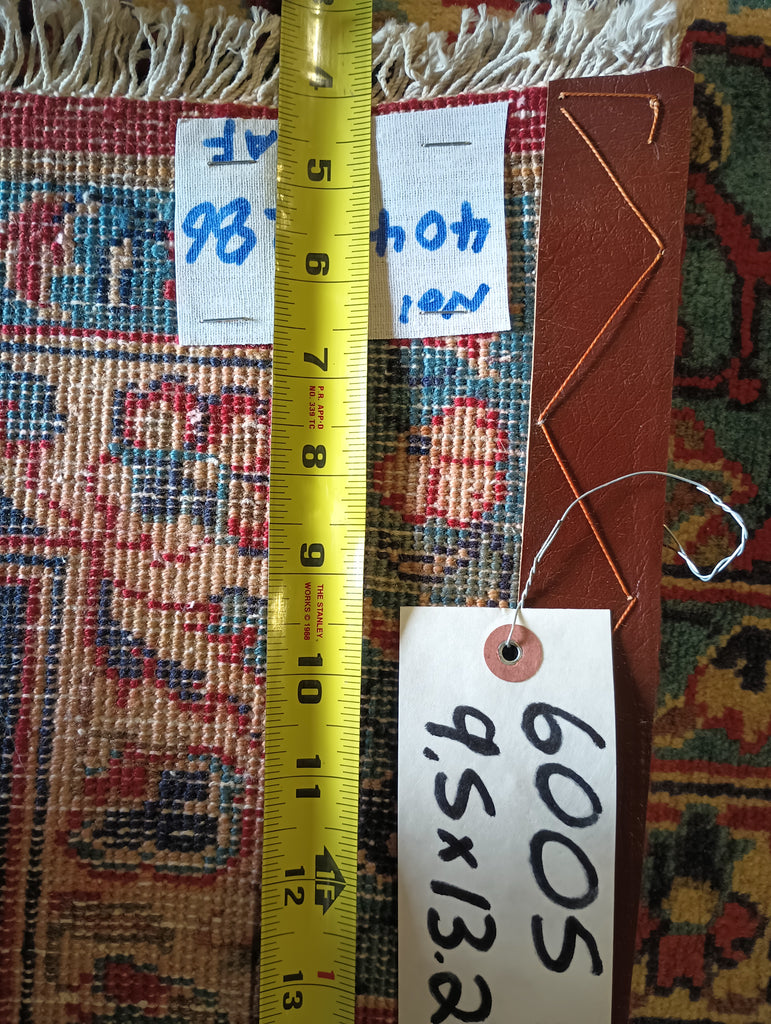 9.5 x 13.2 Authentic Persian Najaf Esfehan Wool Rug Semi-Antique #F-6005