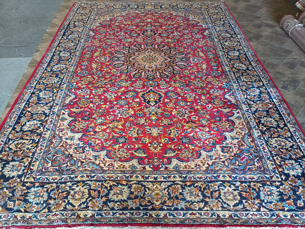8.3 x 12.5 Authentic Persian Esfahan Najafabad Wool Rug - Pre-Owned #F-6006