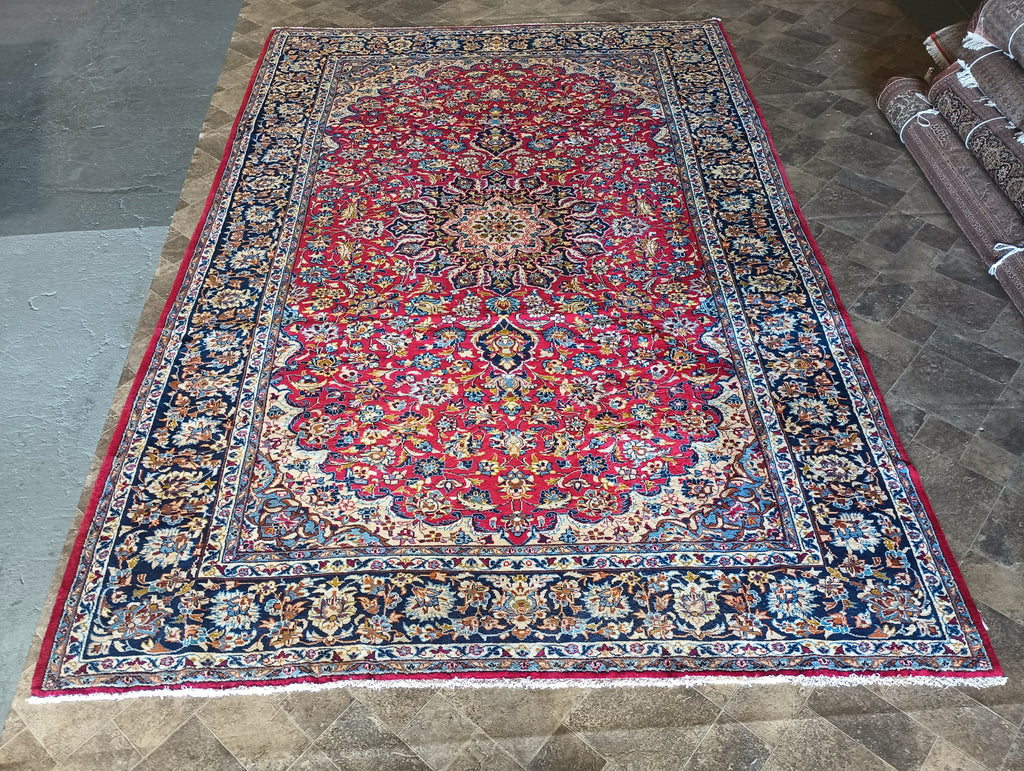 8.3 x 12.5 Authentic Persian Esfahan Najafabad Wool Rug - Pre-Owned #F-6006
