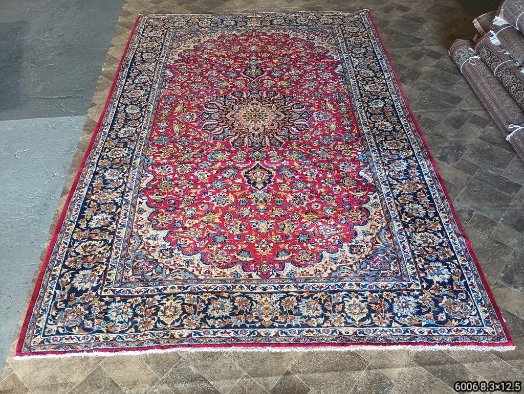 8.3 x 12.5 Authentic Persian Esfahan Najafabad Wool Rug - Pre-Owned #F-6006