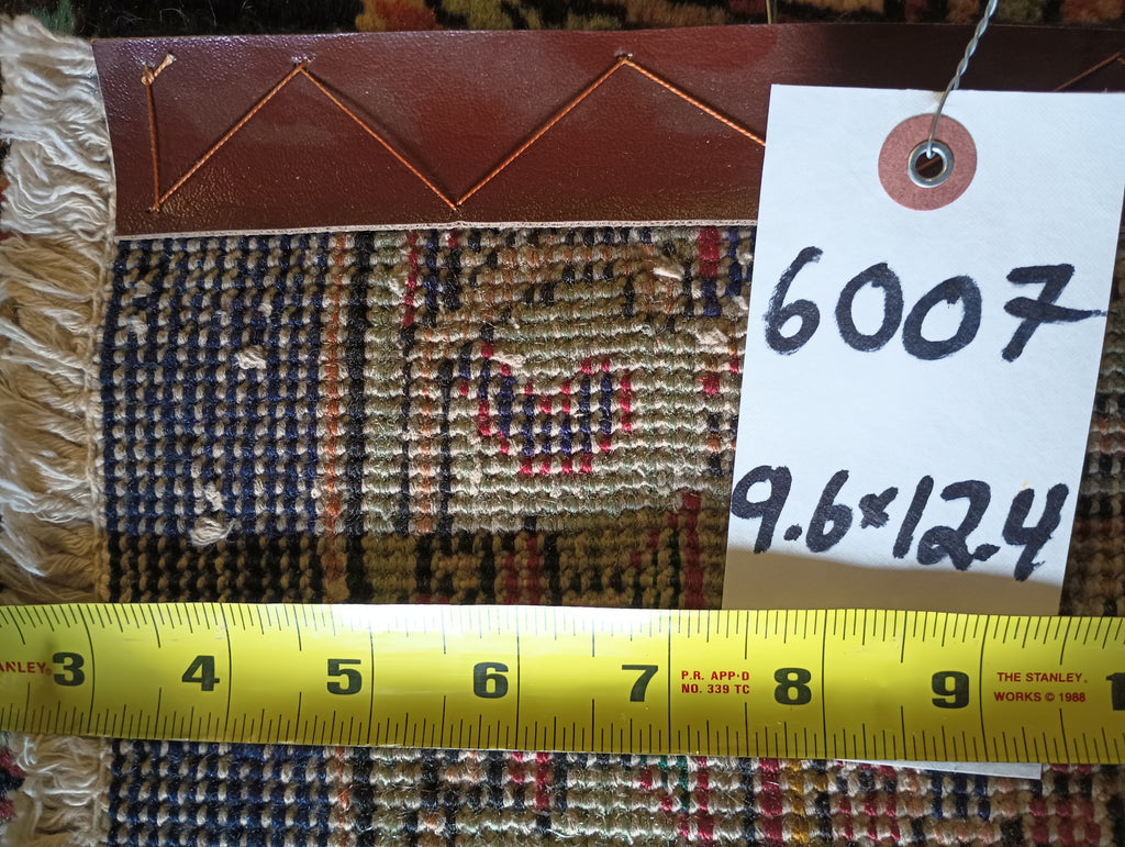 9.6 x 12.4 Authentic Persian Sheikh Safi Tabriz Wool Rug Semi-Antique #F-6007