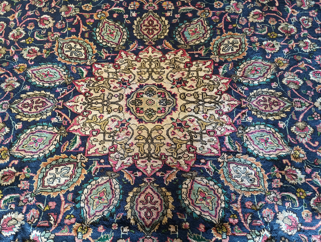 9.6 x 12.4 Authentic Persian Sheikh Safi Tabriz Wool Rug Semi-Antique #F-6007
