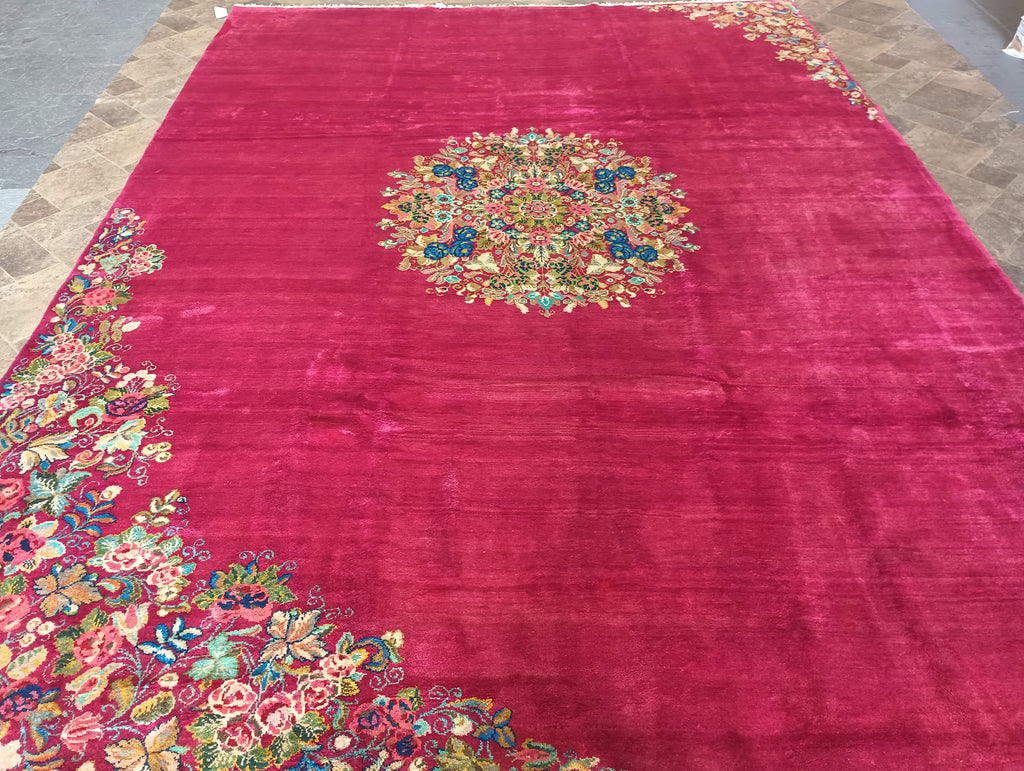 9.3 x 12.8 ESTATE RUG Persian Kerman Art Deco Pattern No Border #F-6026