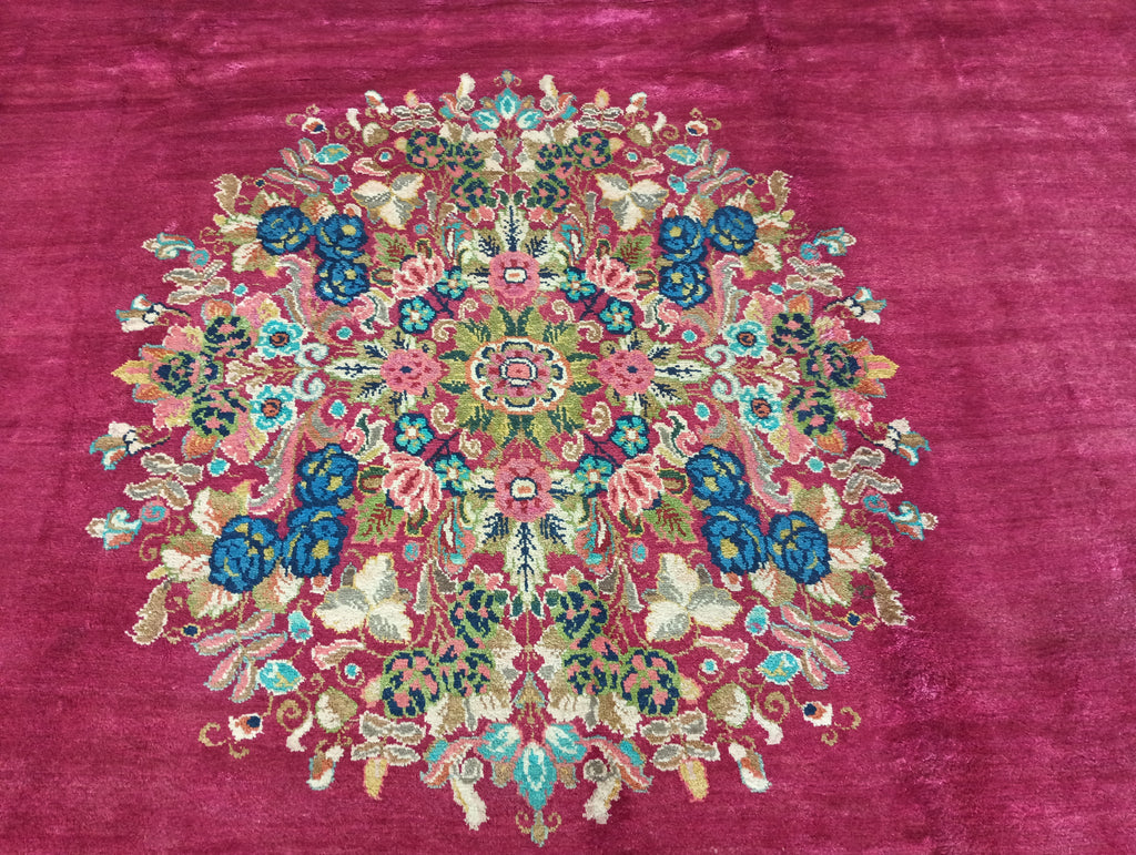 9.3 x 12.8 ESTATE RUG Persian Kerman Art Deco Pattern No Border #F-6026