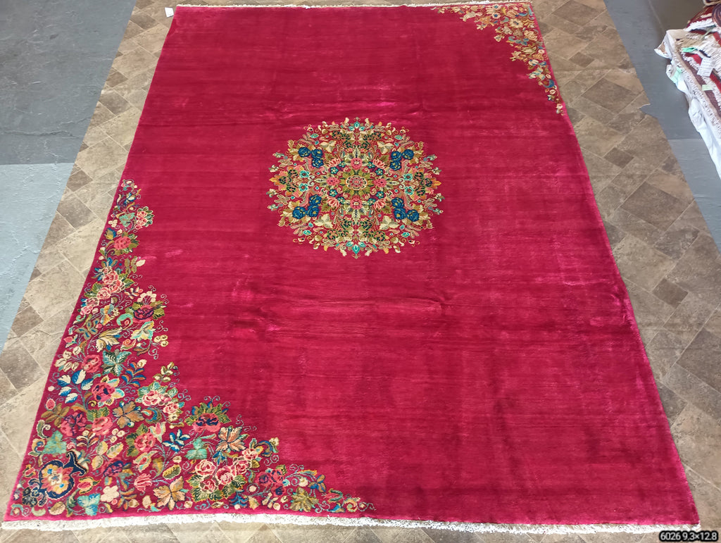 9.3 x 12.8 ESTATE RUG Persian Kerman Art Deco Pattern No Border #F-6026