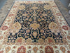 Load image into Gallery viewer, 9 x 12.9 Natural Quality Handmade Agra Rug Midnight Dark Blue #F-6044