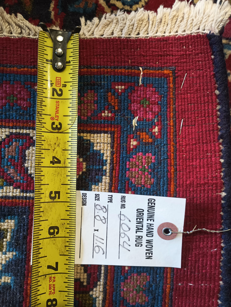 8.8 x 11.6 Persian Mashad Tabriz Wool Rug #F-6064