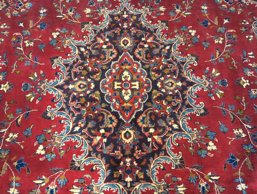 8.8 x 11.6 Persian Mashad Tabriz Wool Rug #F-6064