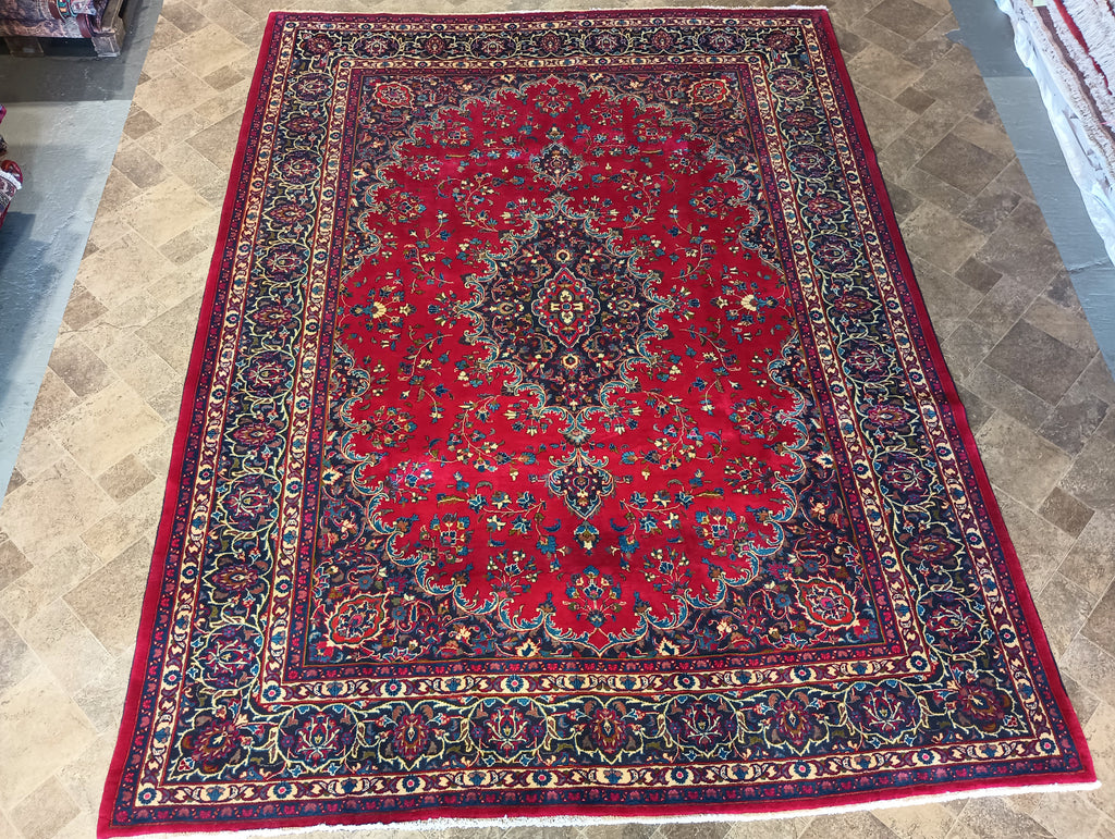 8.8 x 11.6 Persian Mashad Tabriz Wool Rug #F-6064