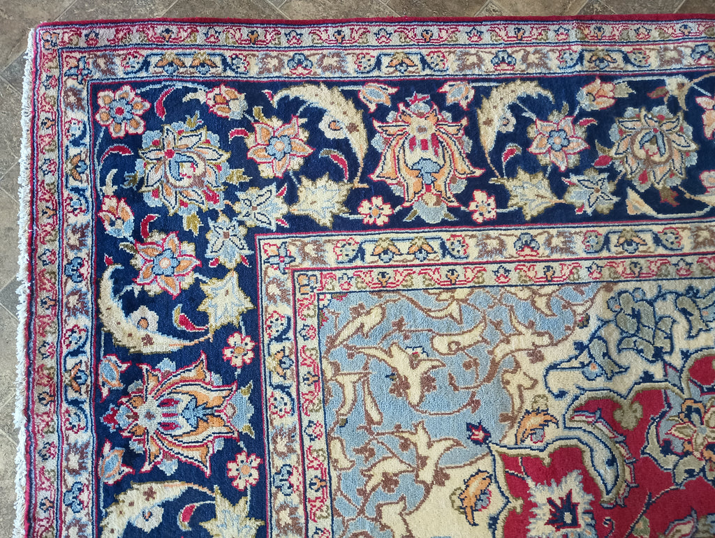 9.4 x 13.4 Genuine Persian Esfahan Najaf Wool Rug #F-6067