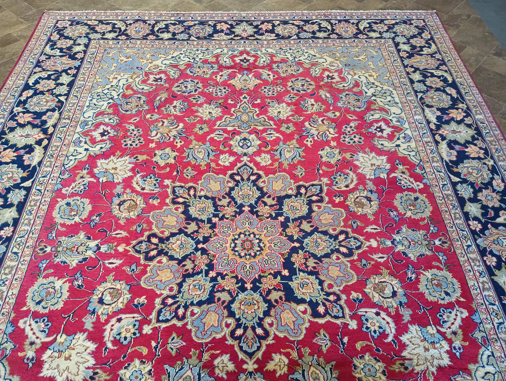 9.4 x 13.4 Genuine Persian Esfahan Najaf Wool Rug #F-6067