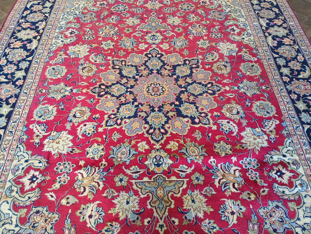 9.4 x 13.4 Genuine Persian Esfahan Najaf Wool Rug #F-6067