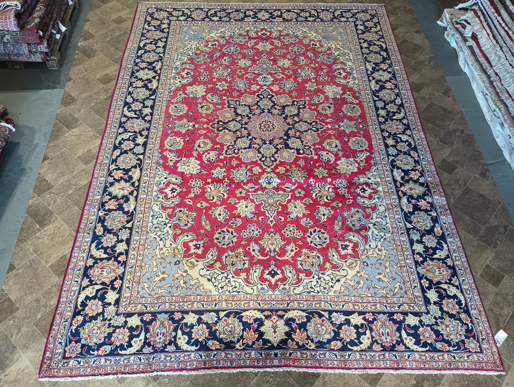 9.4 x 13.4 Genuine Persian Esfahan Najaf Wool Rug #F-6067