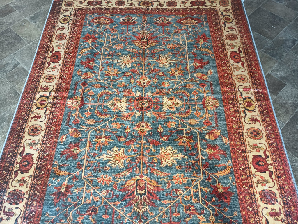 5' x 7' Light Blue Turkish Rug  #F-6086