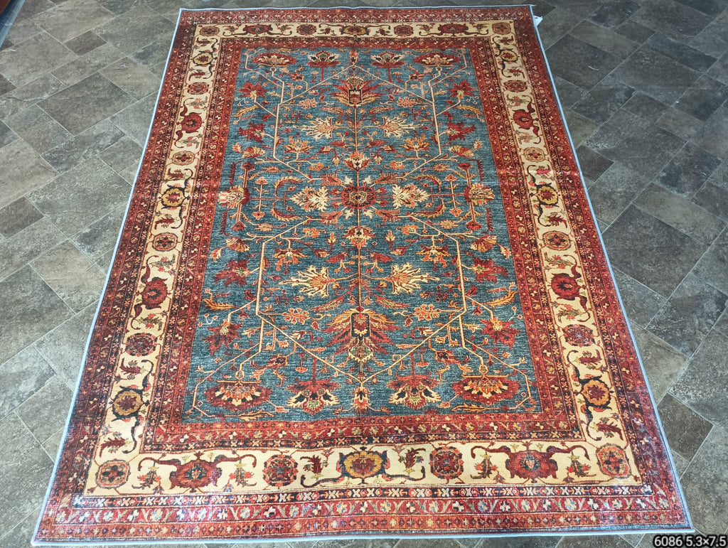 5' x 7' Light Blue Turkish Rug  #F-6086