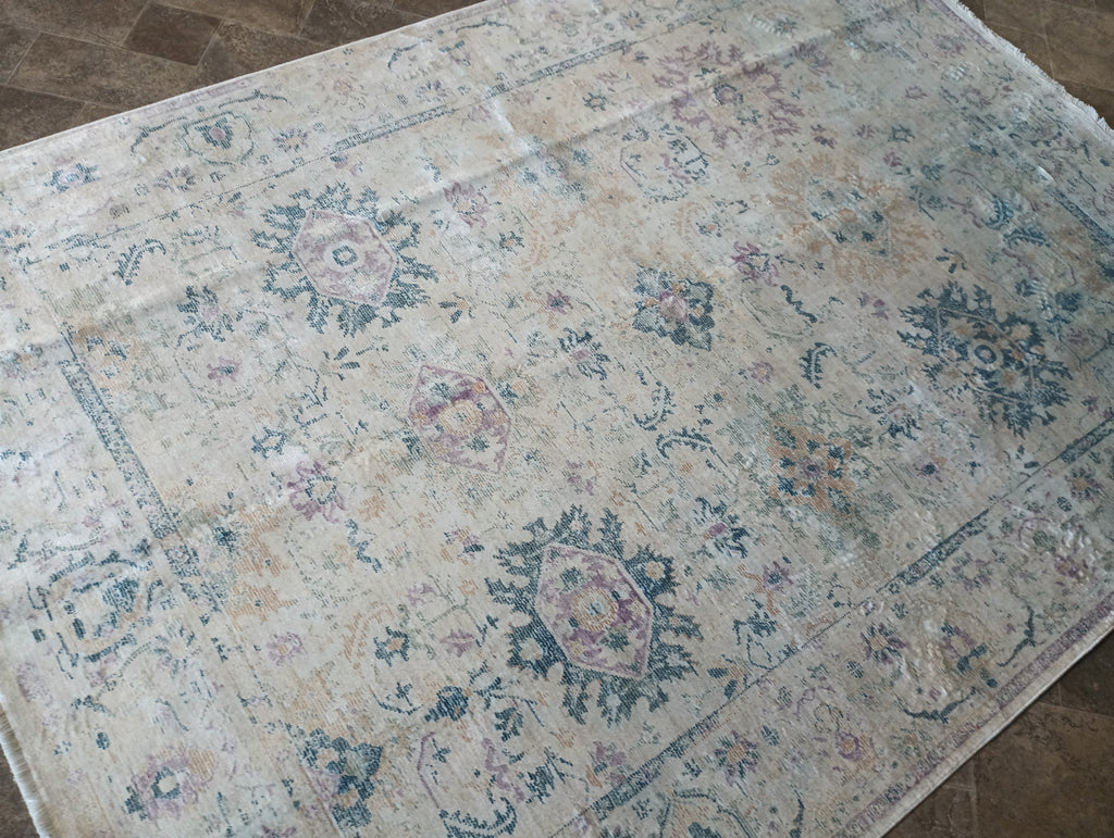5' x 7' New Turkish Made Oushak rug Pale Light BLue  #F-6092