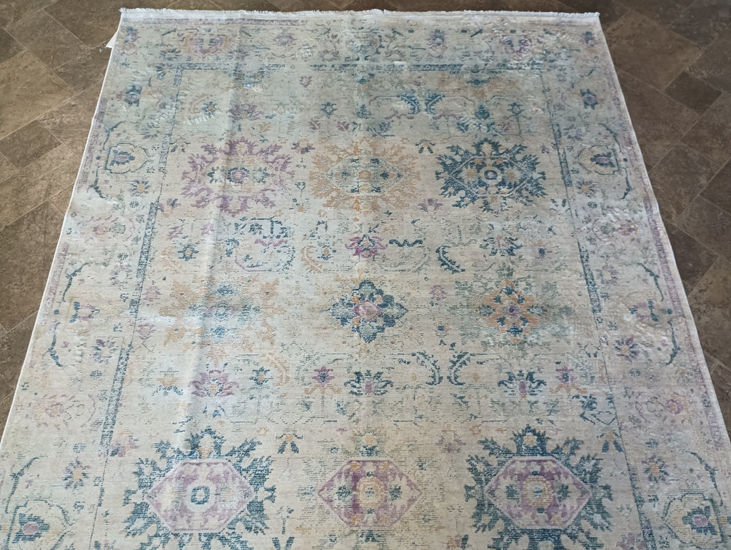 5' x 7' New Turkish Made Oushak rug Pale Light BLue  #F-6092