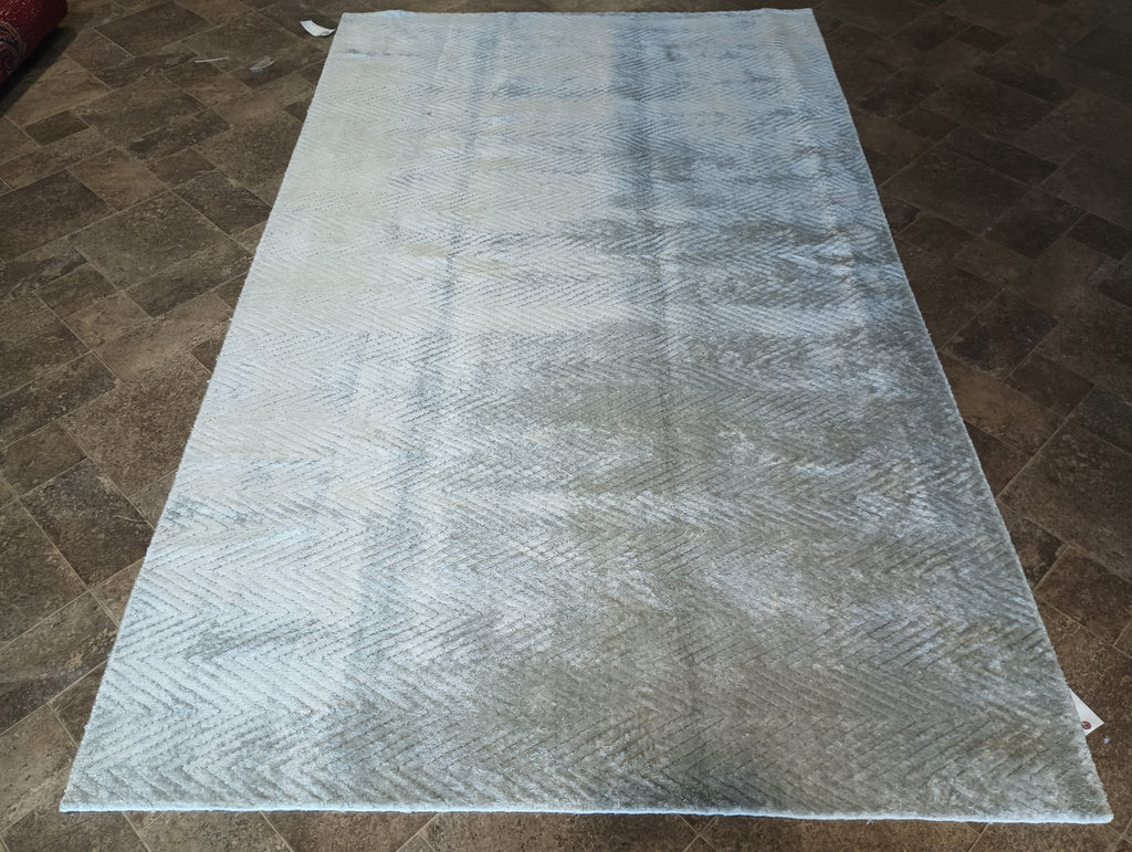 5 x 8.5 CONTEMORRAY Bamboo Silk Gray Rug #F-6093