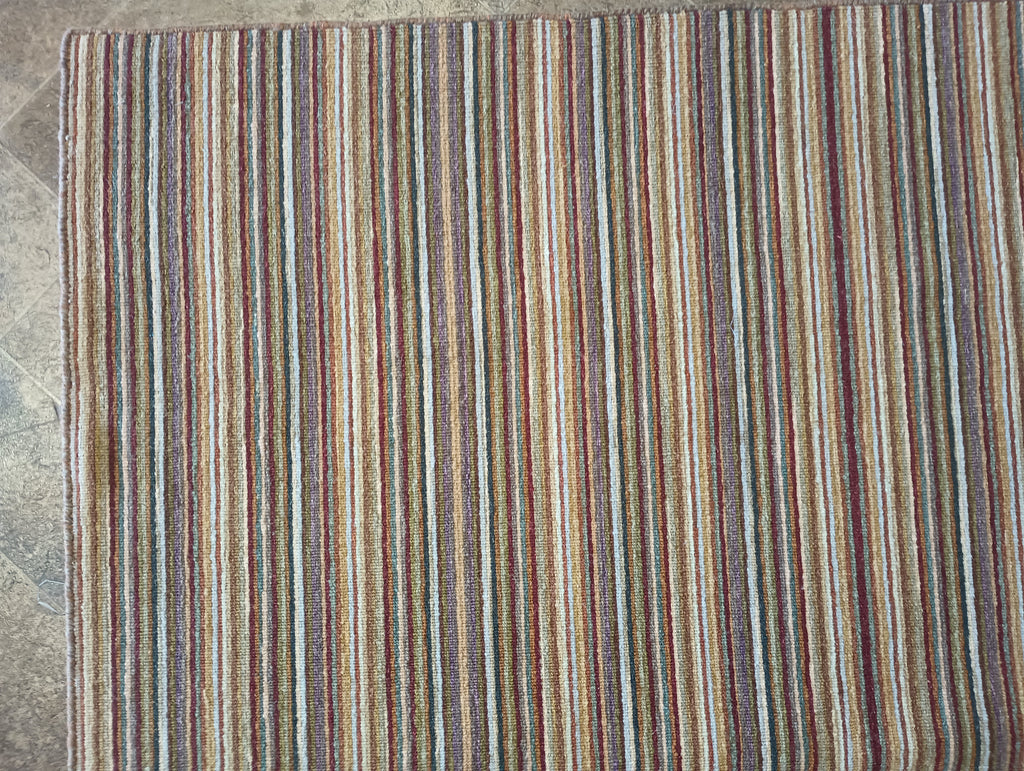 5 x 8.1 Neutrals Handmade India Contemporary Kilim Rug Flat Weave Wool #F-6095