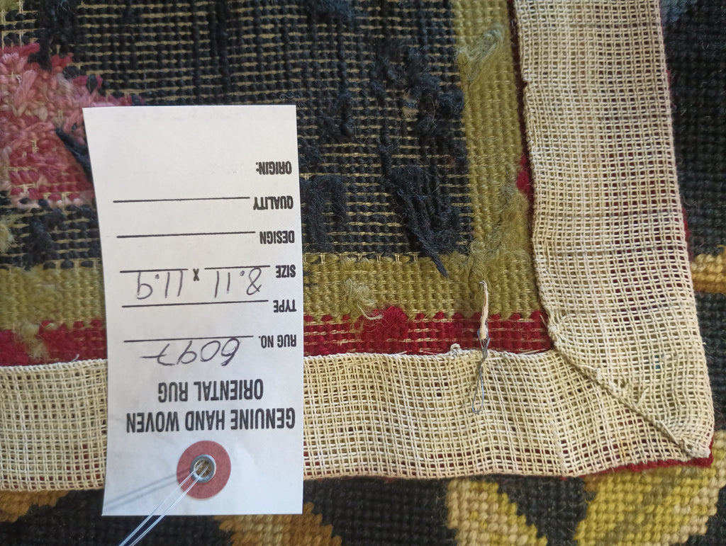 9.0 x 11.9 BLACK English Garden Needle Point Hand Stich #F-6097